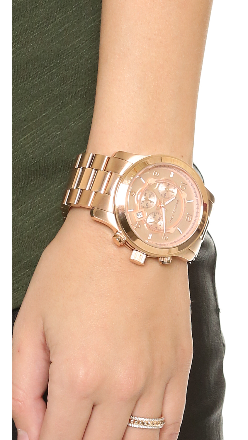 Arriba 40+ imagen michael kors large rose gold watch