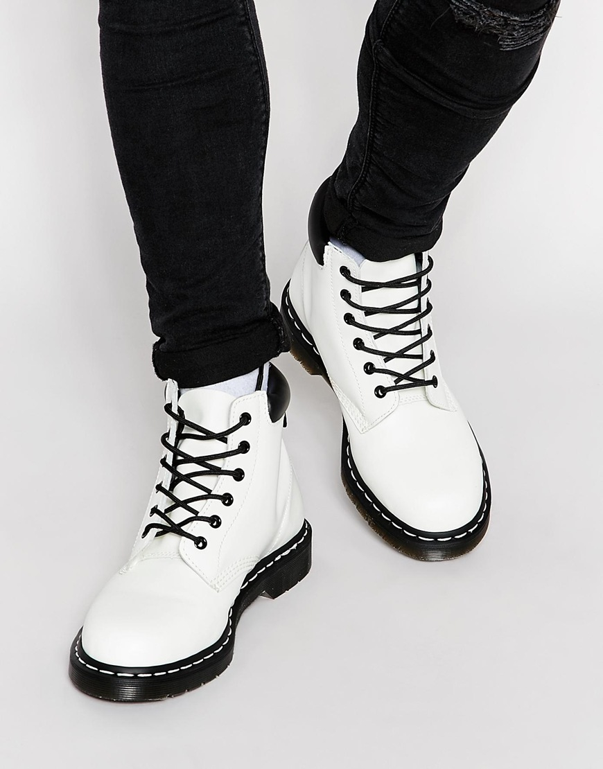 Dr. Martens 6-eye Boots in White for Men | Lyst