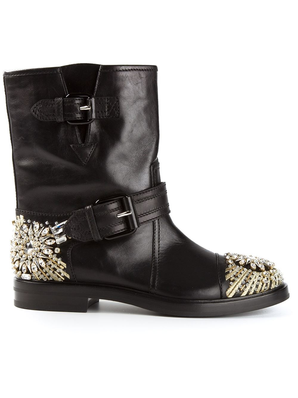 embellished biker boot