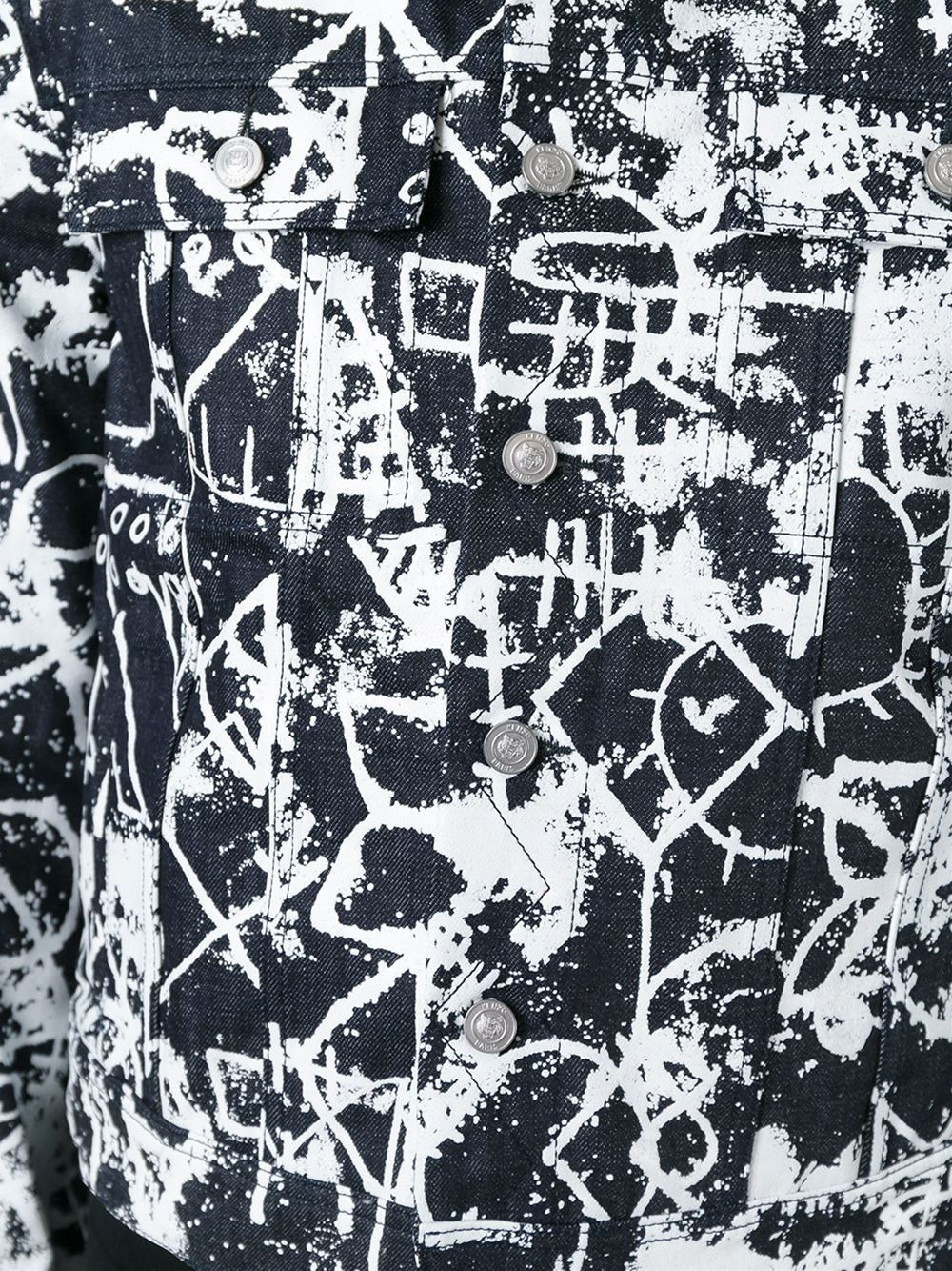 KENZO Graffiti Print Denim Jacket in White for Men - Lyst
