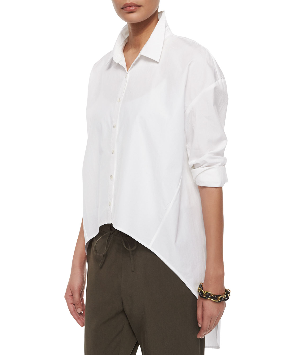 cotton high low tops