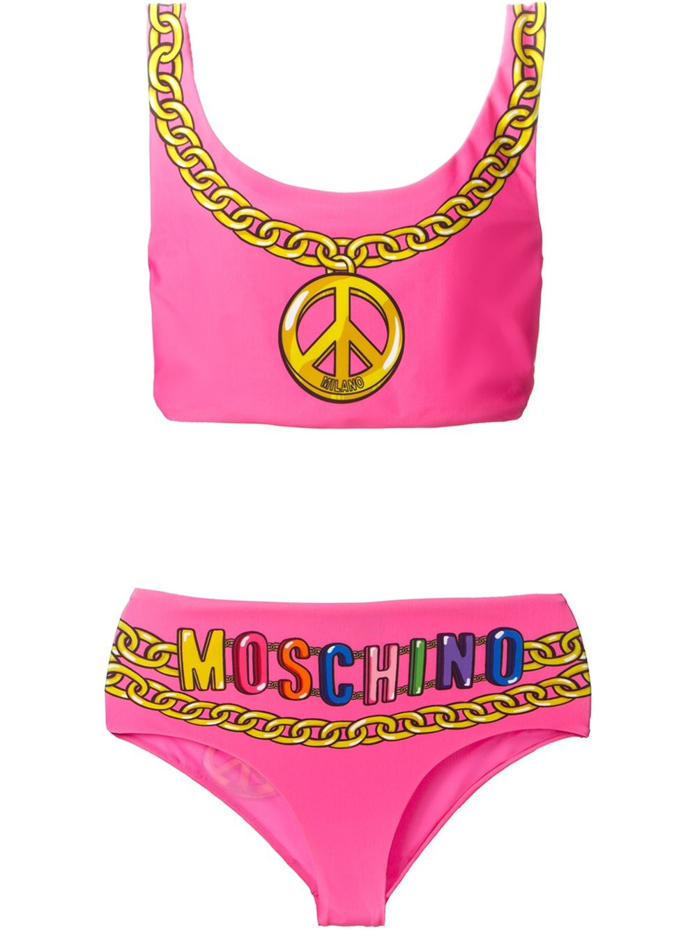 Moschino Peace Sign Bikini in Pink 