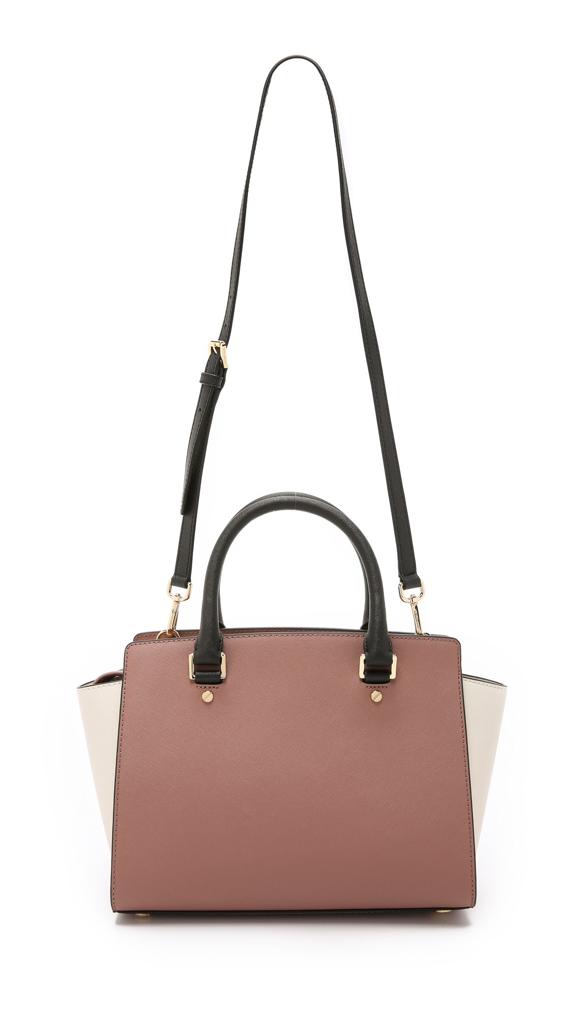 MICHAEL Michael Kors Selma Medium Color-Blocked Satchel in Pink