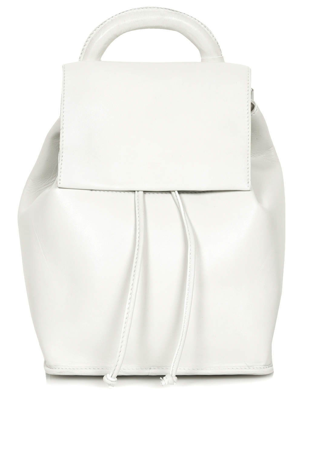 Topshop Premium Clean Leather Backpack in White | Lyst