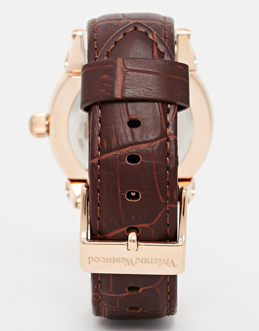 Vivienne Westwood Leather Strap Watch in Brown for Men Lyst