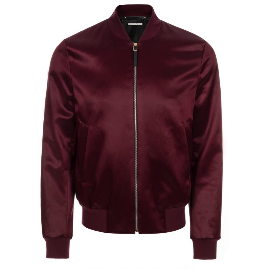 Paul Smith Men S Burgundy Satin Bomber Jacket In Purple For Men Lyst