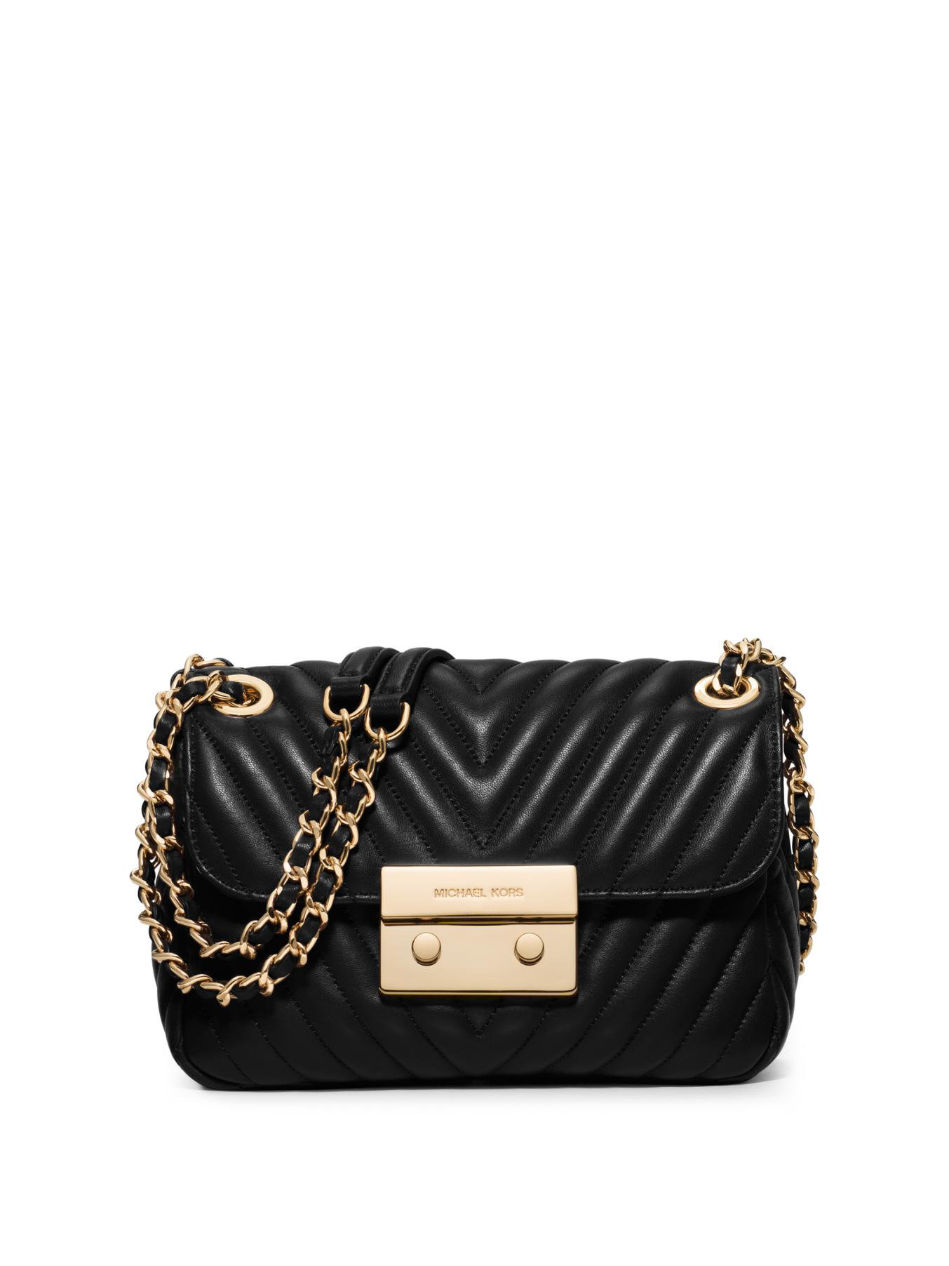 Lyst - Michael Michael Kors Sloan Small Quilted Leather Crossbody Bag in Black