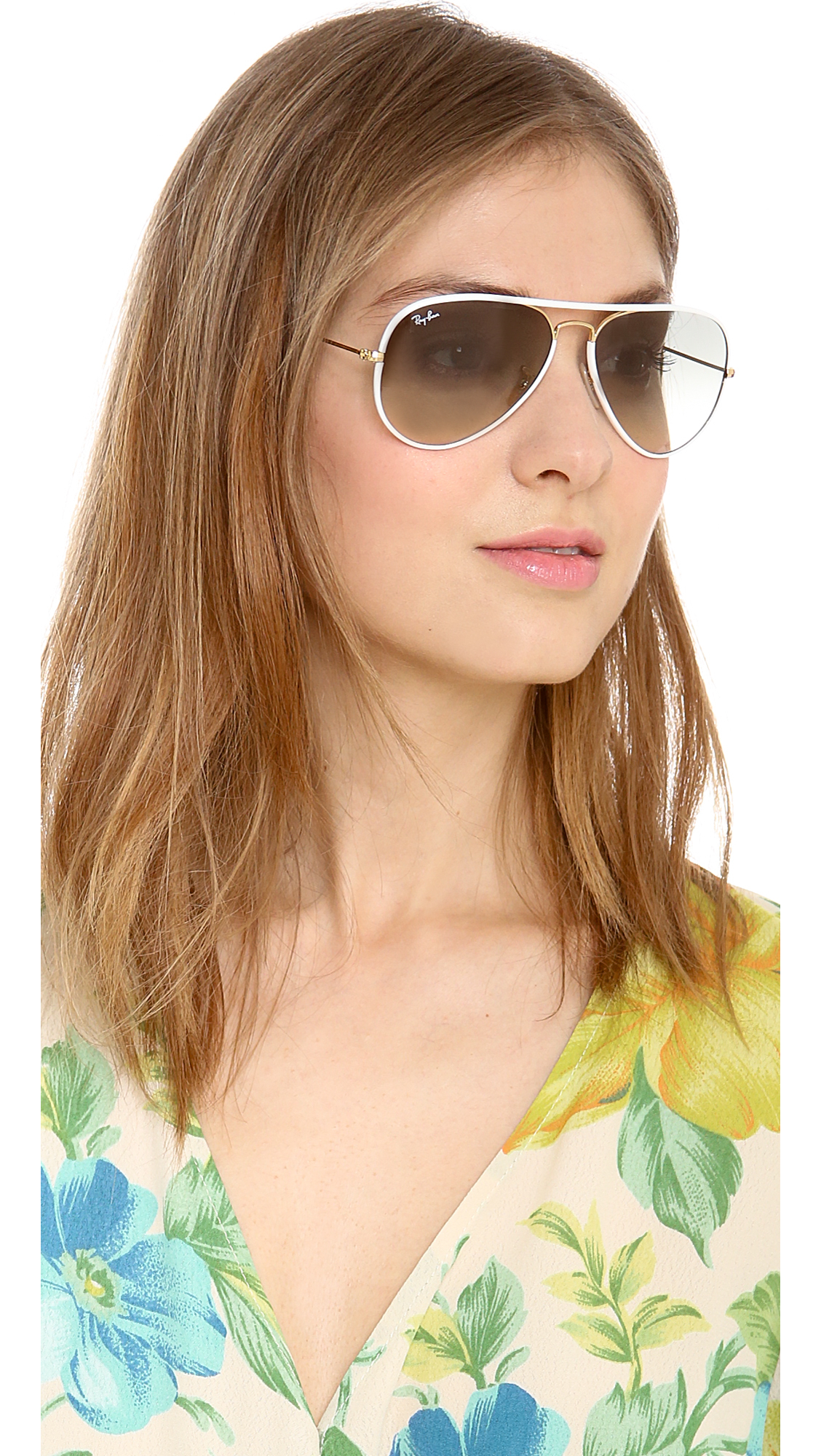 Lyst Ray Ban Acetate Covered Aviator Sunglasses Red In White