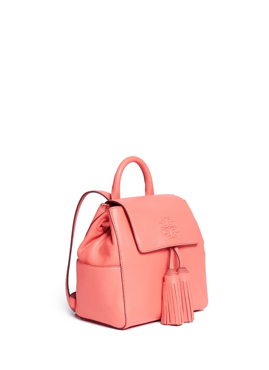 Tory Burch 'thea' Mini Leather Backpack in Pink | Lyst
