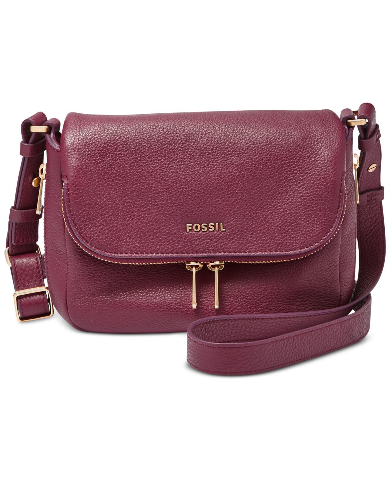 Leather crossbody bag Fossil Purple in Leather - 26138143