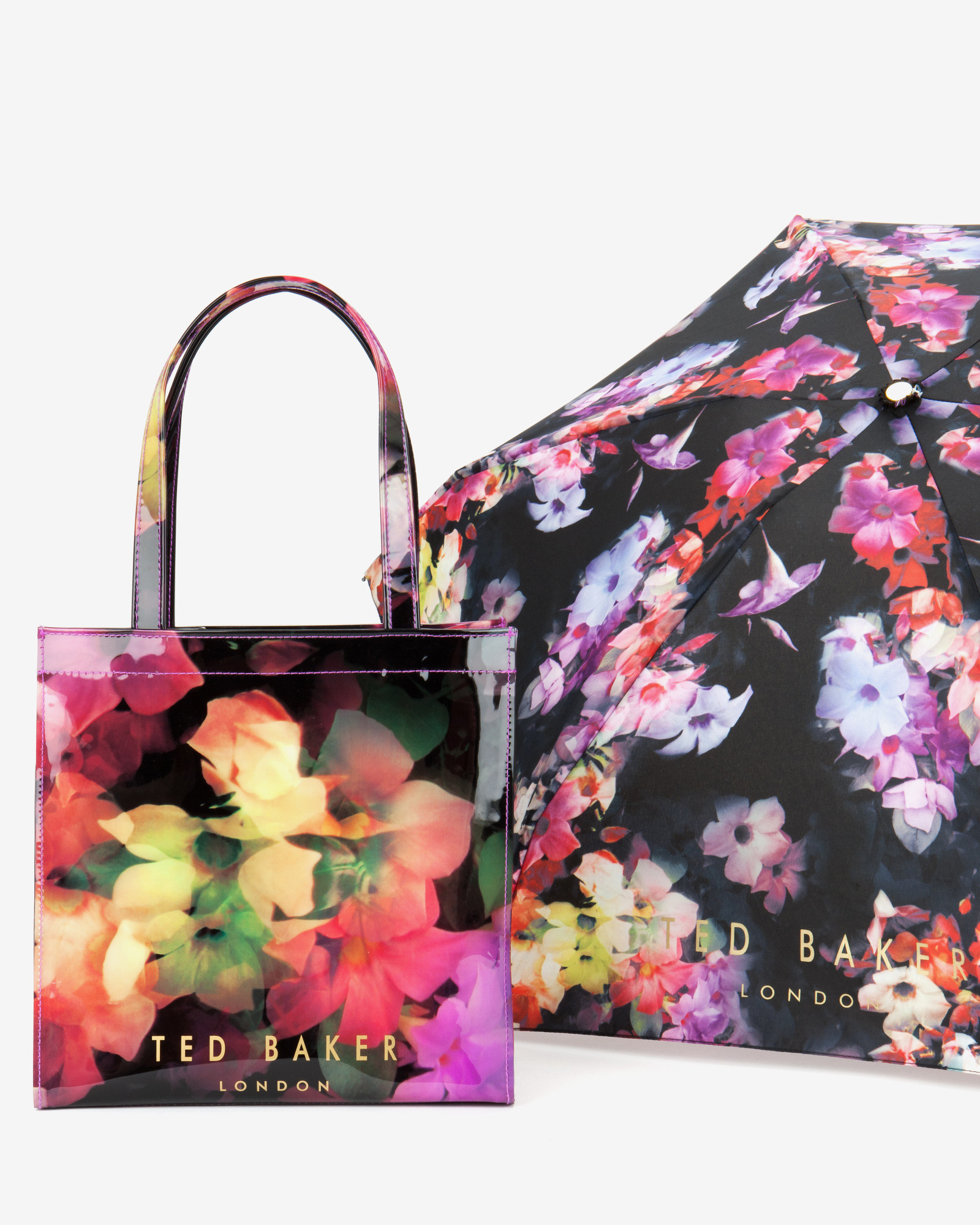 Ted Baker Cascading Floral Umbrella Set in Black - Lyst