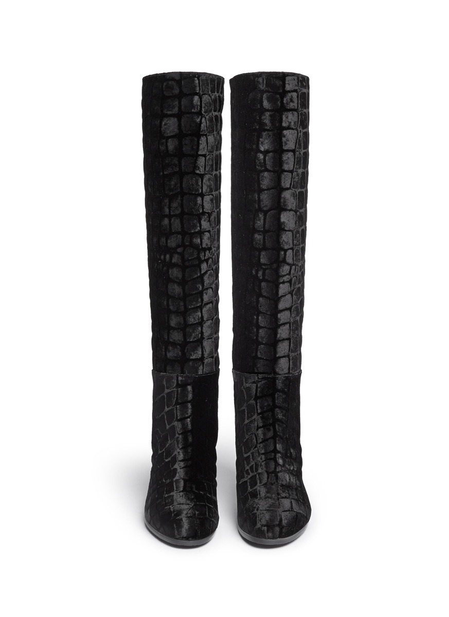 stuart weitzman croc boots