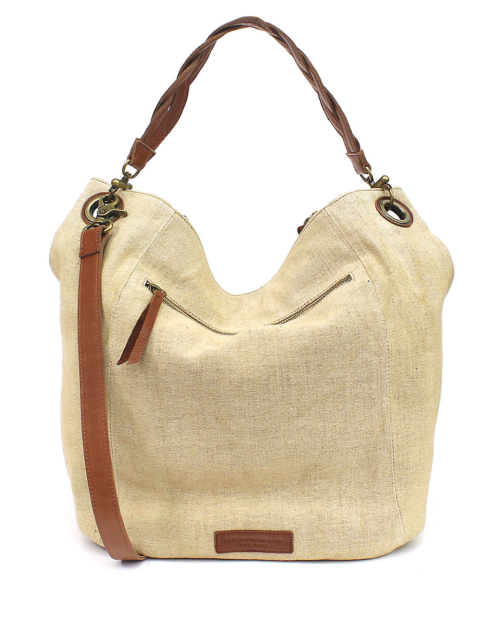 Lucky Brand Ashmore Small Canvas Hobo Bag in Sand (Brown) - Lyst