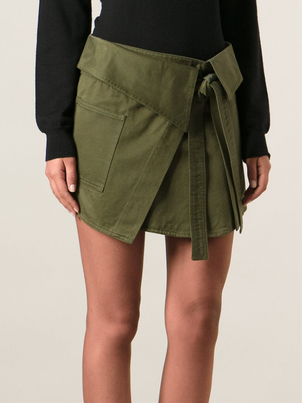 Isabel Marant Wrap Military Skirt in Natural | Lyst