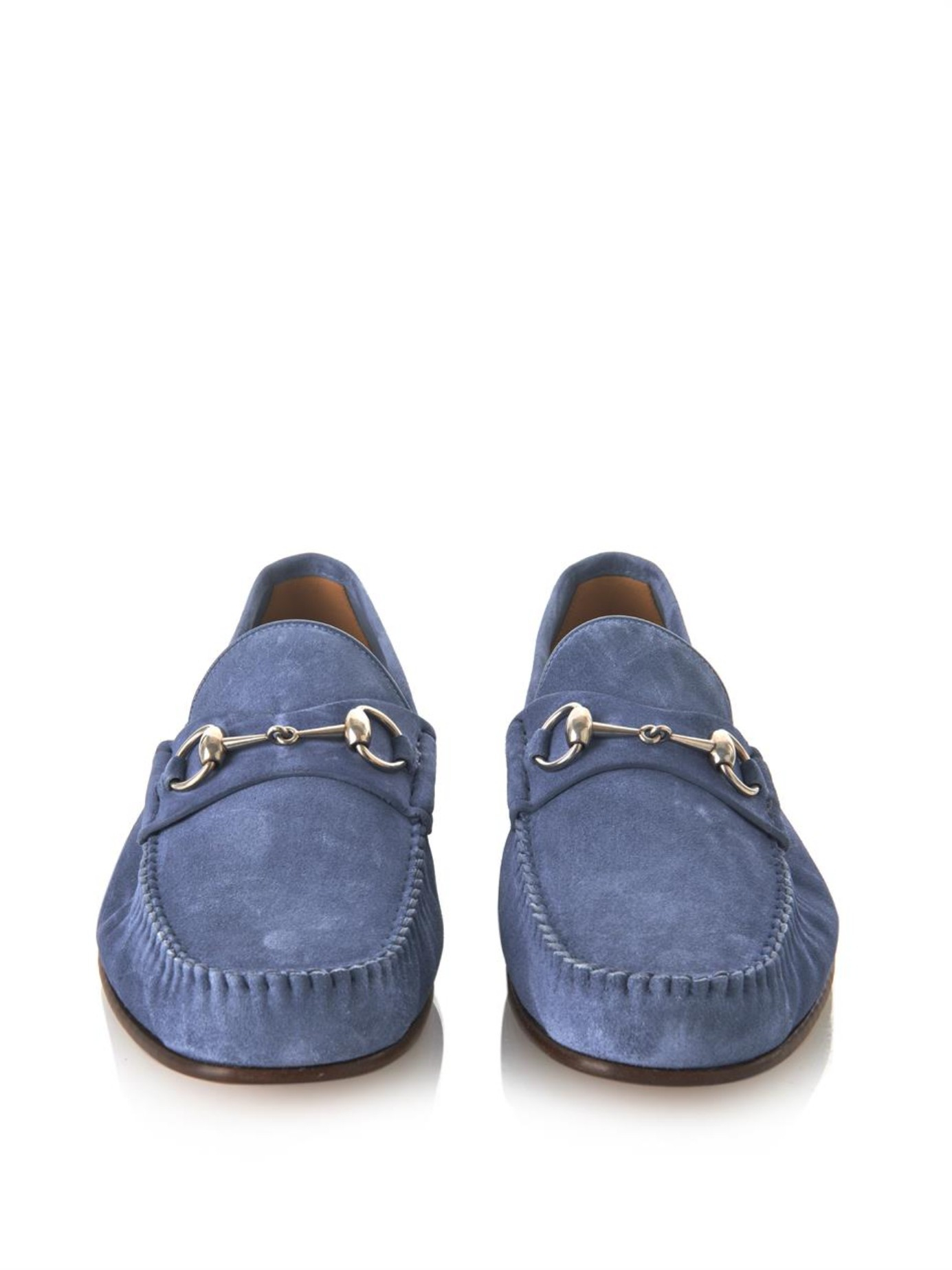 Datum hale sygdom Gucci Roos Suede Loafers in Blue for Men | Lyst