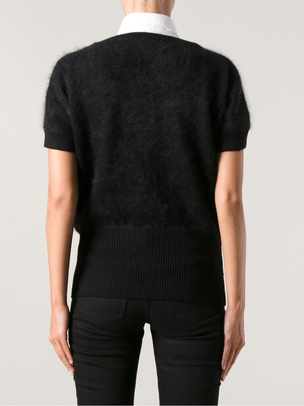 Lyst - Gucci Short Sleeve Sweater in Black