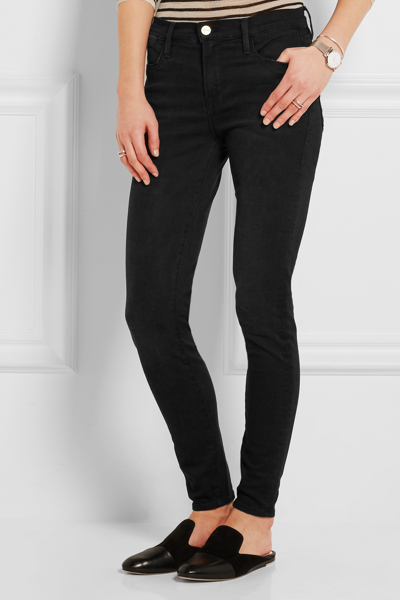 frame denim le high skinny jeans