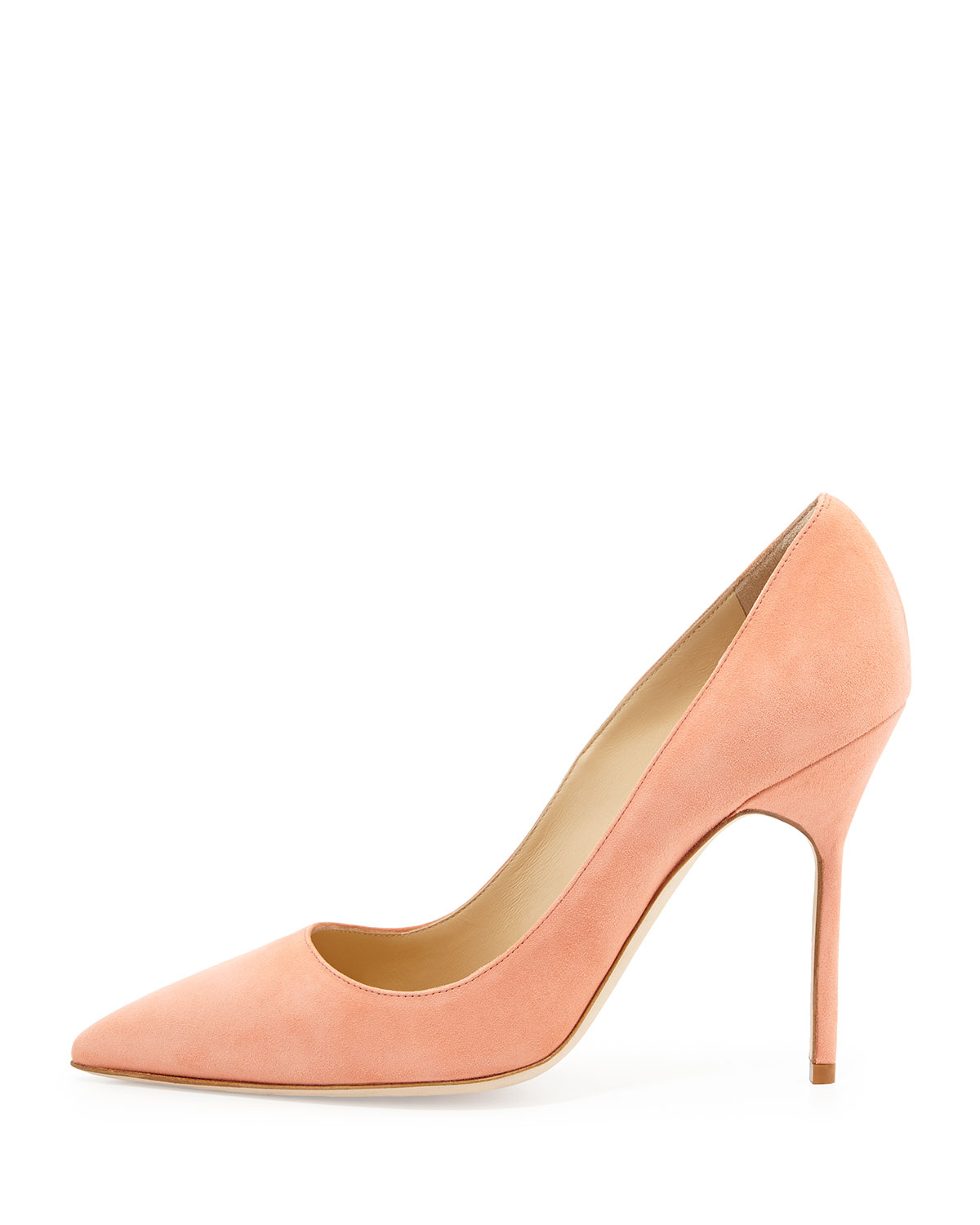 peach suede heels