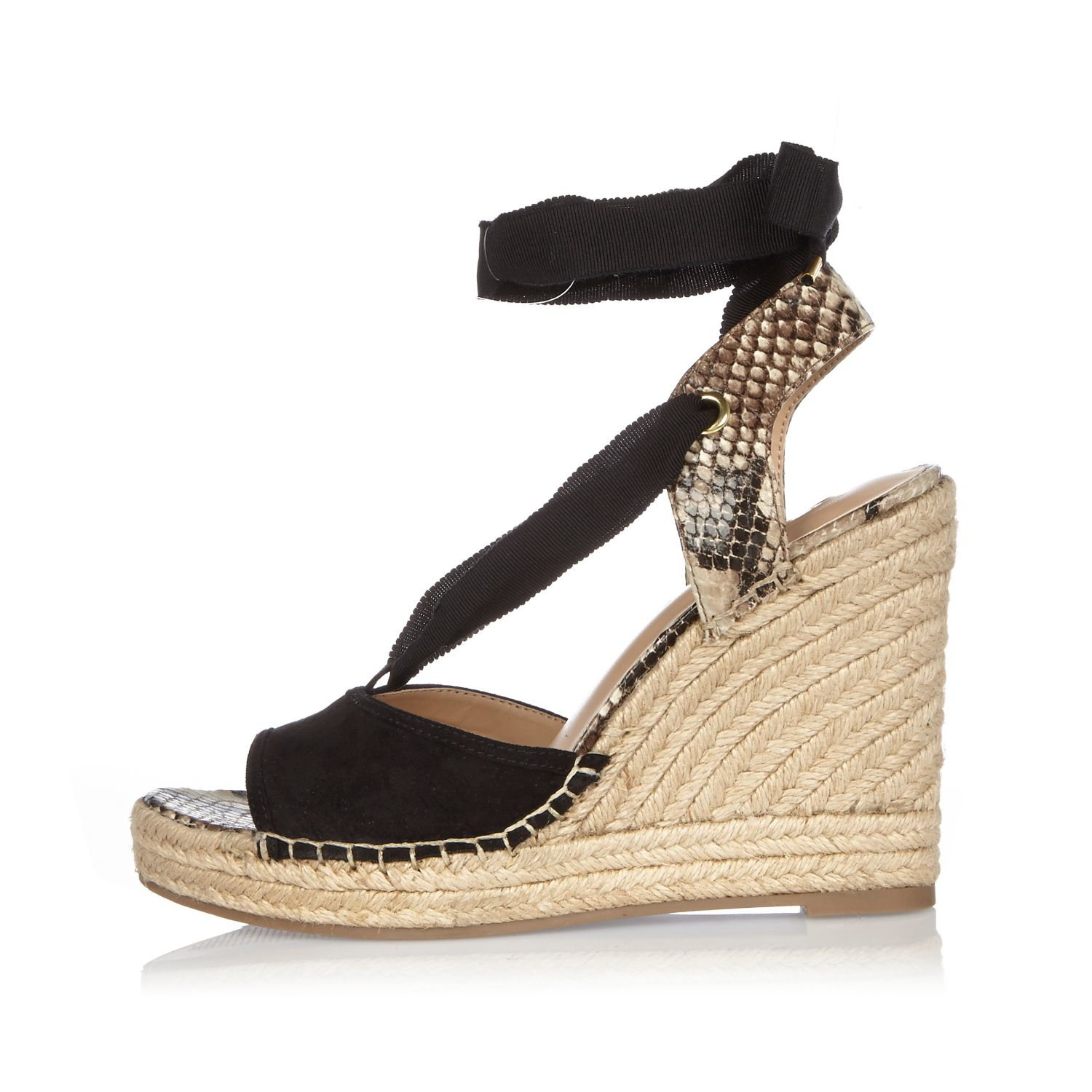 black wedge trainers river island