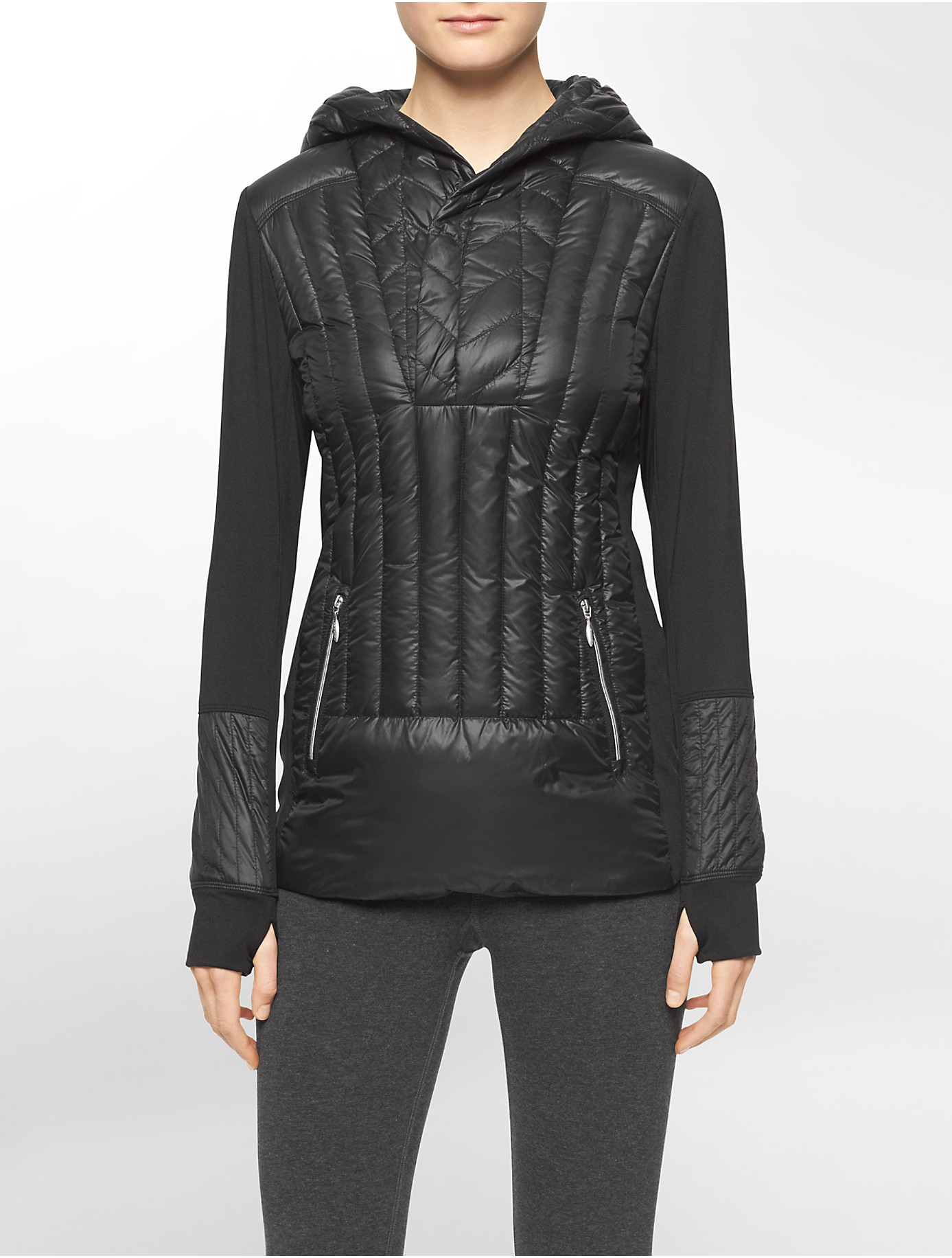 Calvin klein White Label Performance Nylon Down Quilted Hooded Pullover