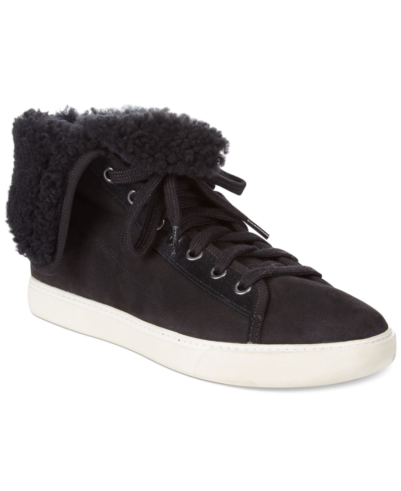 Lyst - Cole Haan Raven High Top Shearling Sneakers in Black Gallery