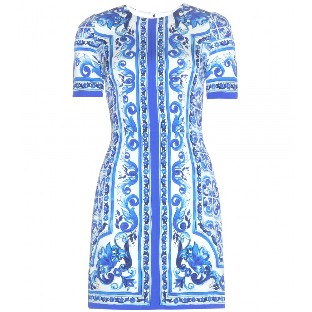 Dolce & Gabbana 'Majolica' Dress in Blue | Lyst