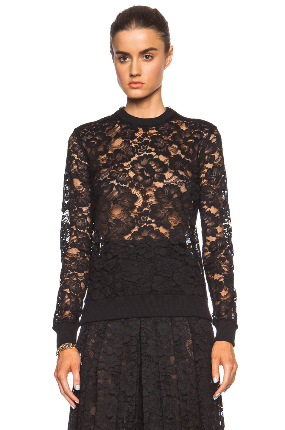 black lace sweatshirt