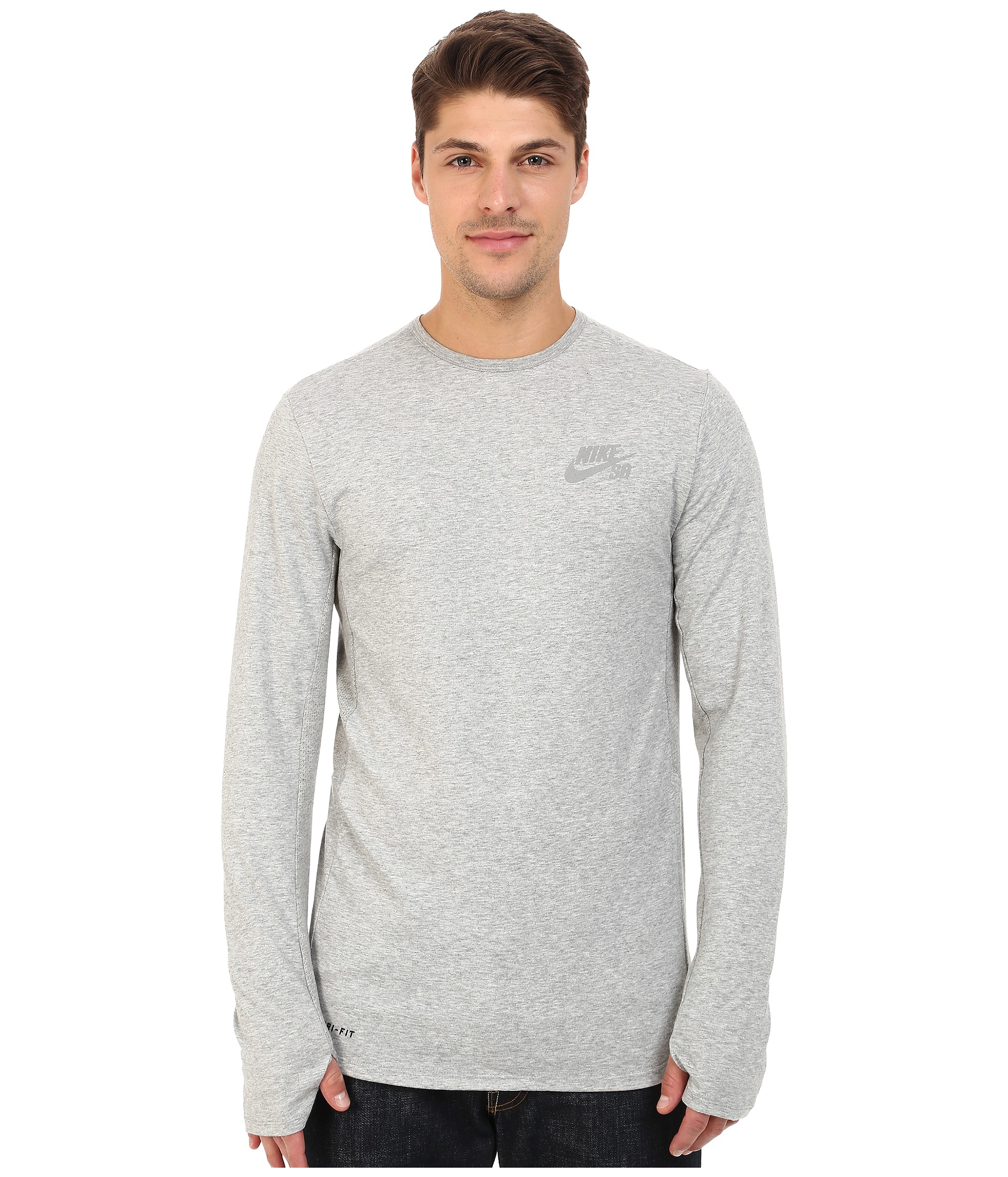 Nike Sb Skyline Dri-fit™ Cool Long Sleeve Crew in Gray for Men - Lyst