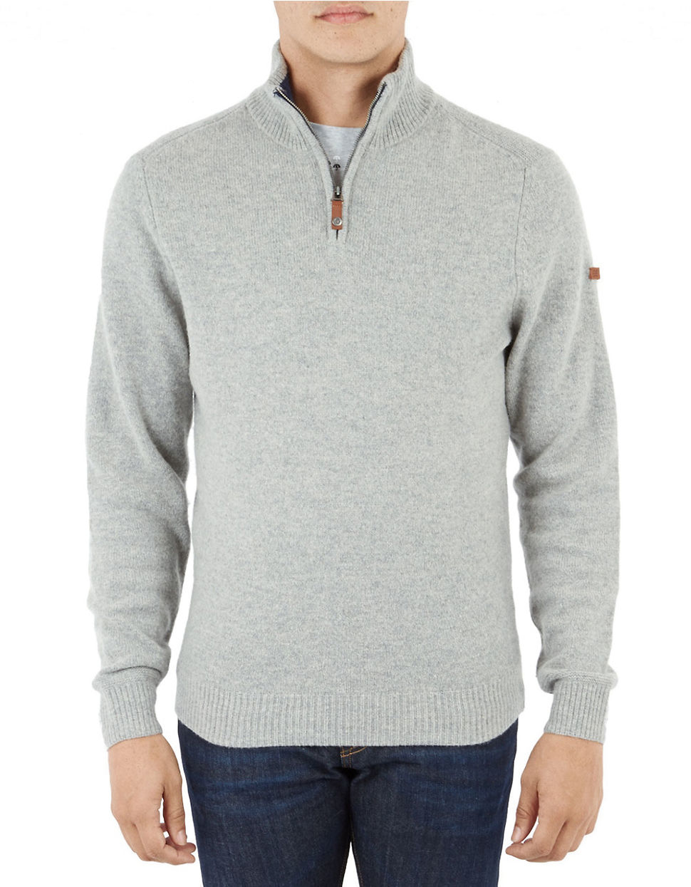 half zip wool blend jumper