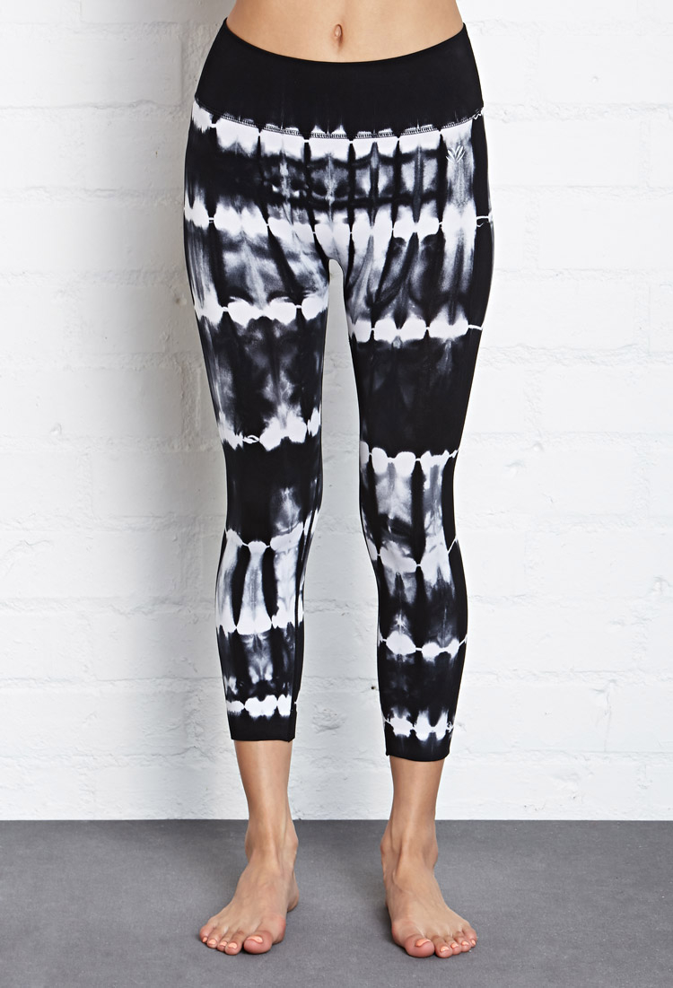 Forever 21 TieDye Ribbed Workout Leggings in Black Lyst