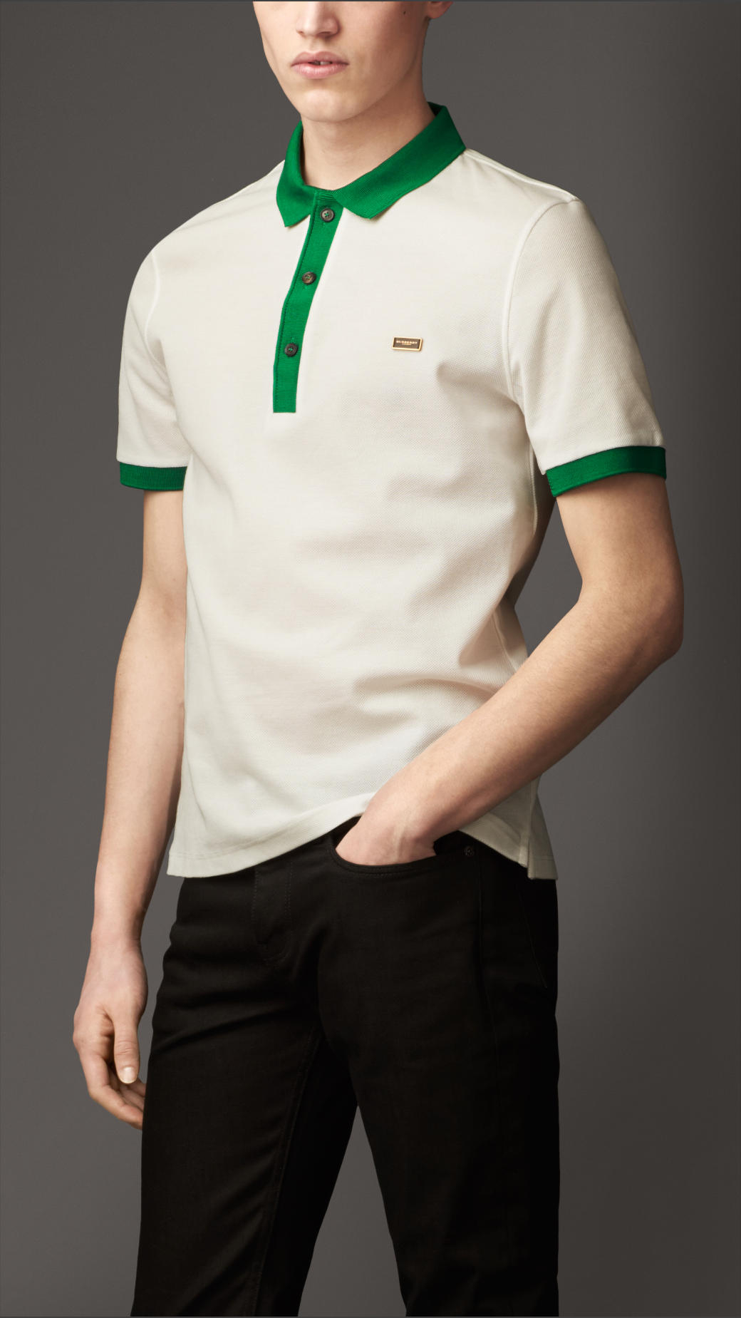 Burberry Mercerised Cotton Polo Shirt in Green for Men - Lyst
