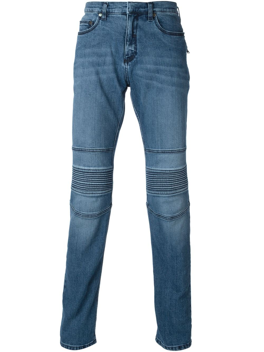 Neil Barrett Ribbed Detail Jeans in Blue for Men | Lyst