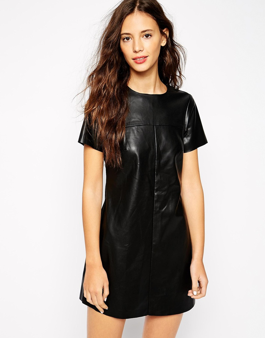 leather t shirt dress