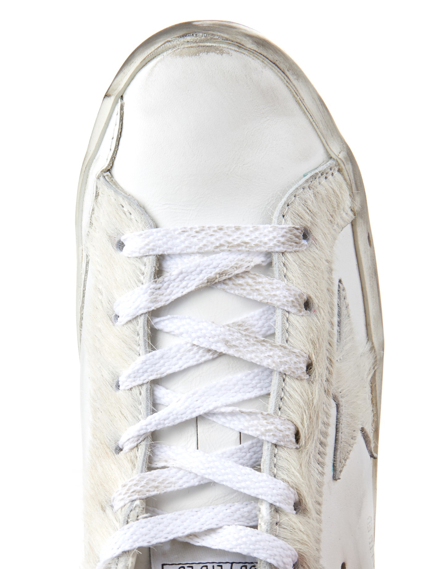 tabe peddling udløser Golden Goose Superstar Uma Calf Hair and Leather Low-Top Sneakers in White  (Gray) - Lyst