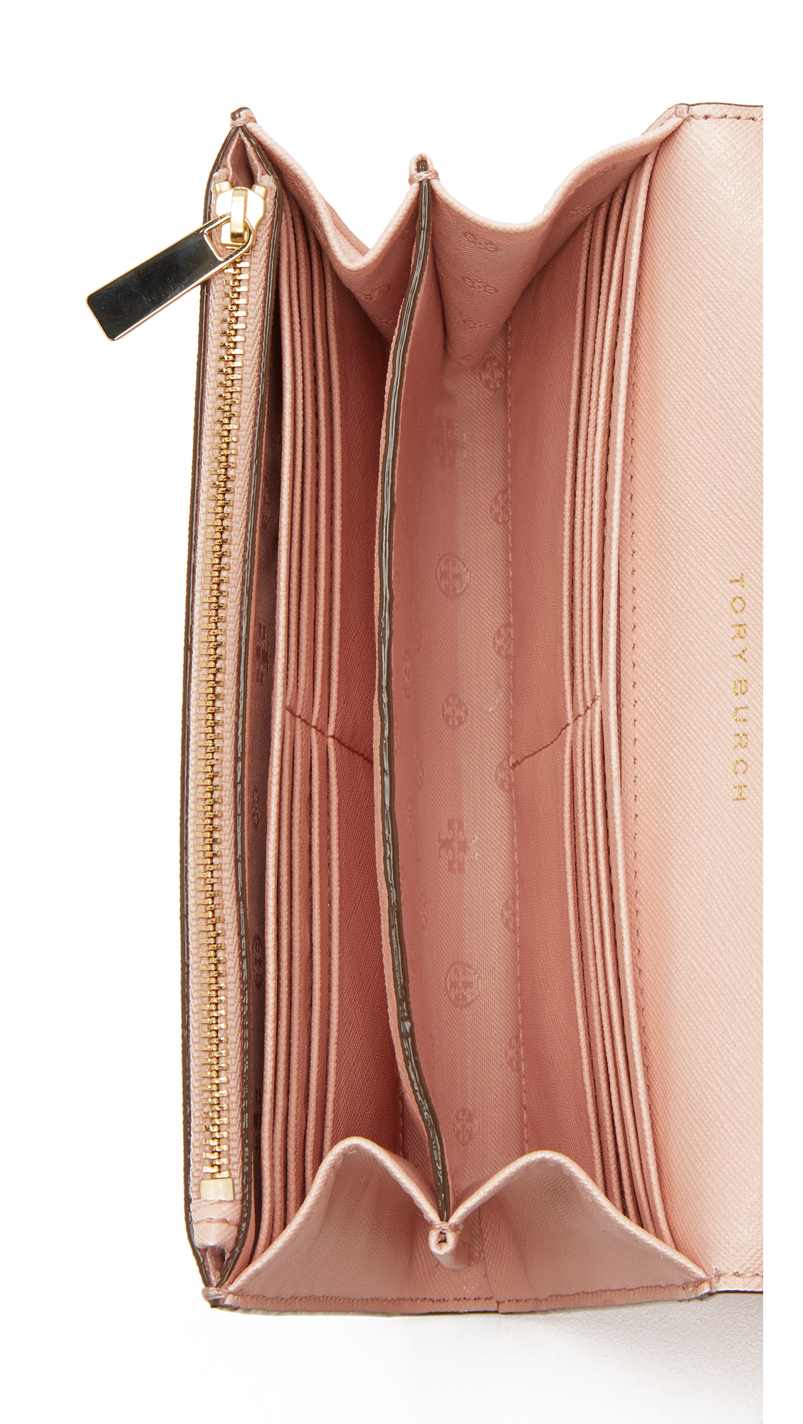 Tory Burch Light Pink Leather Robinson Wallet - ShopStyle