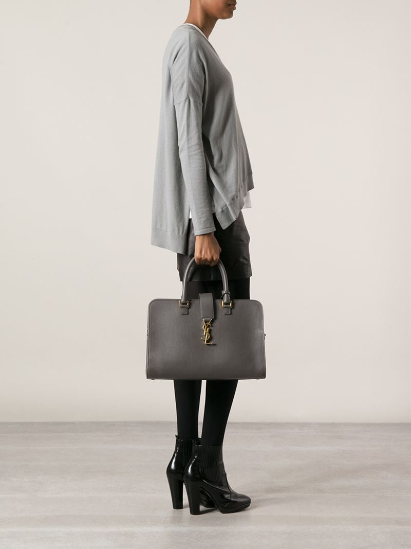 Yves Saint Laurent Monogram Taupe Cabas Tote Bag