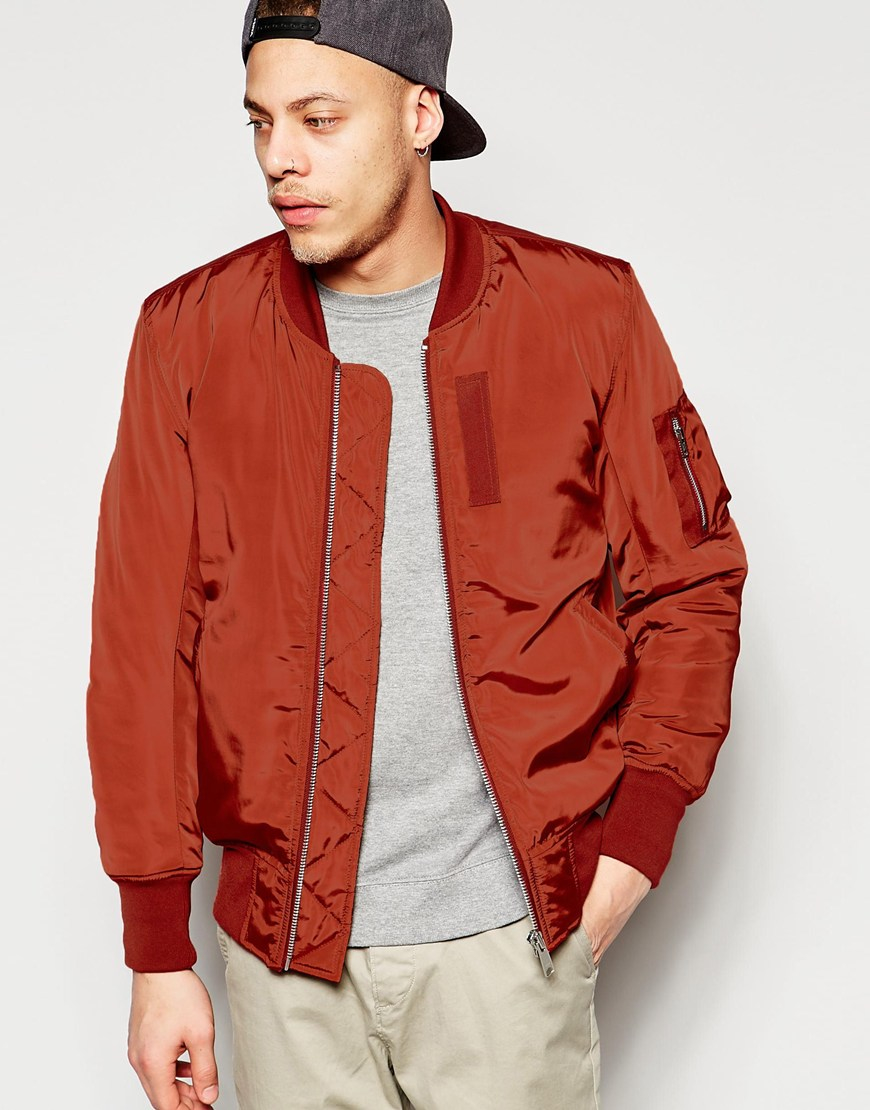 orange bomber jacket mens