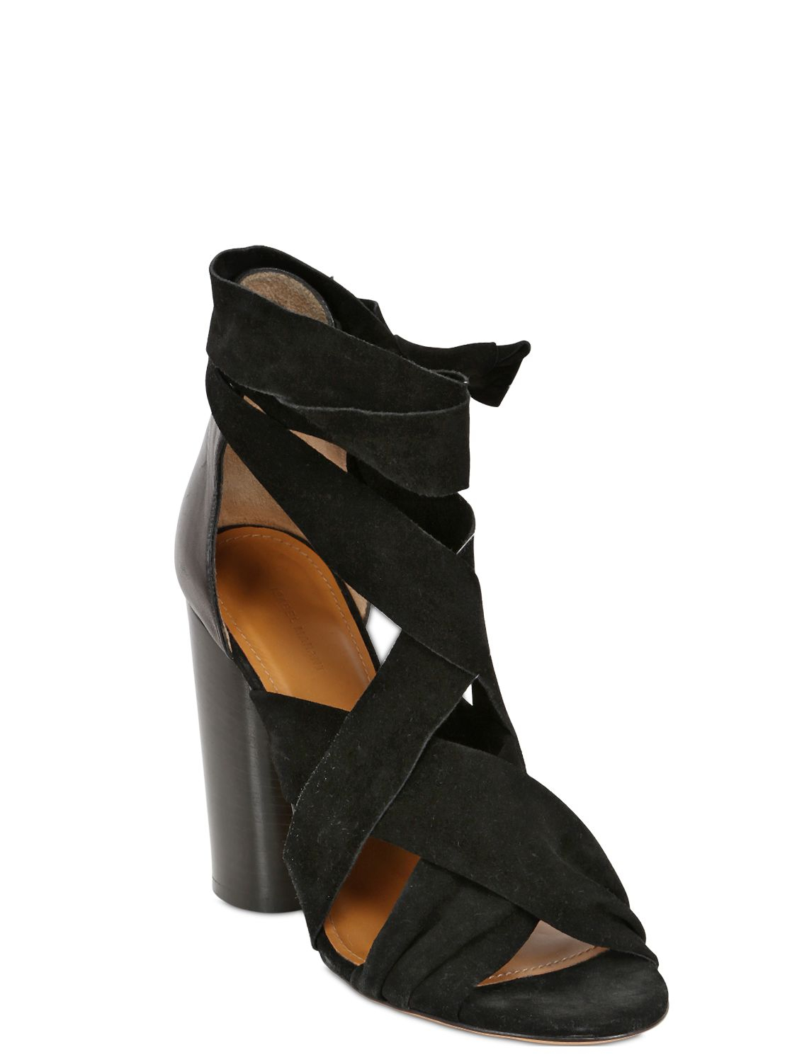 isabel marant grommet suede slide sandals