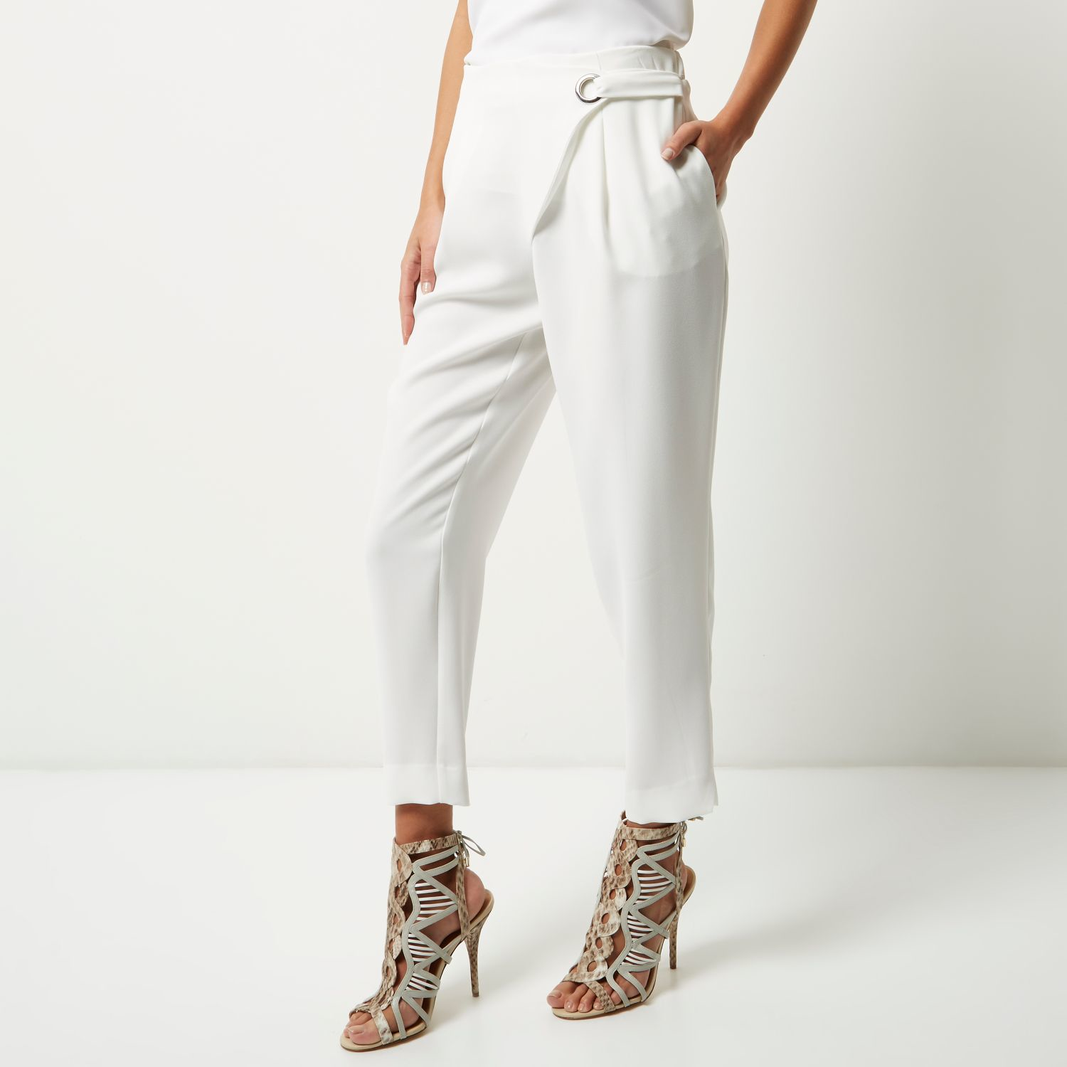 river island white trousers