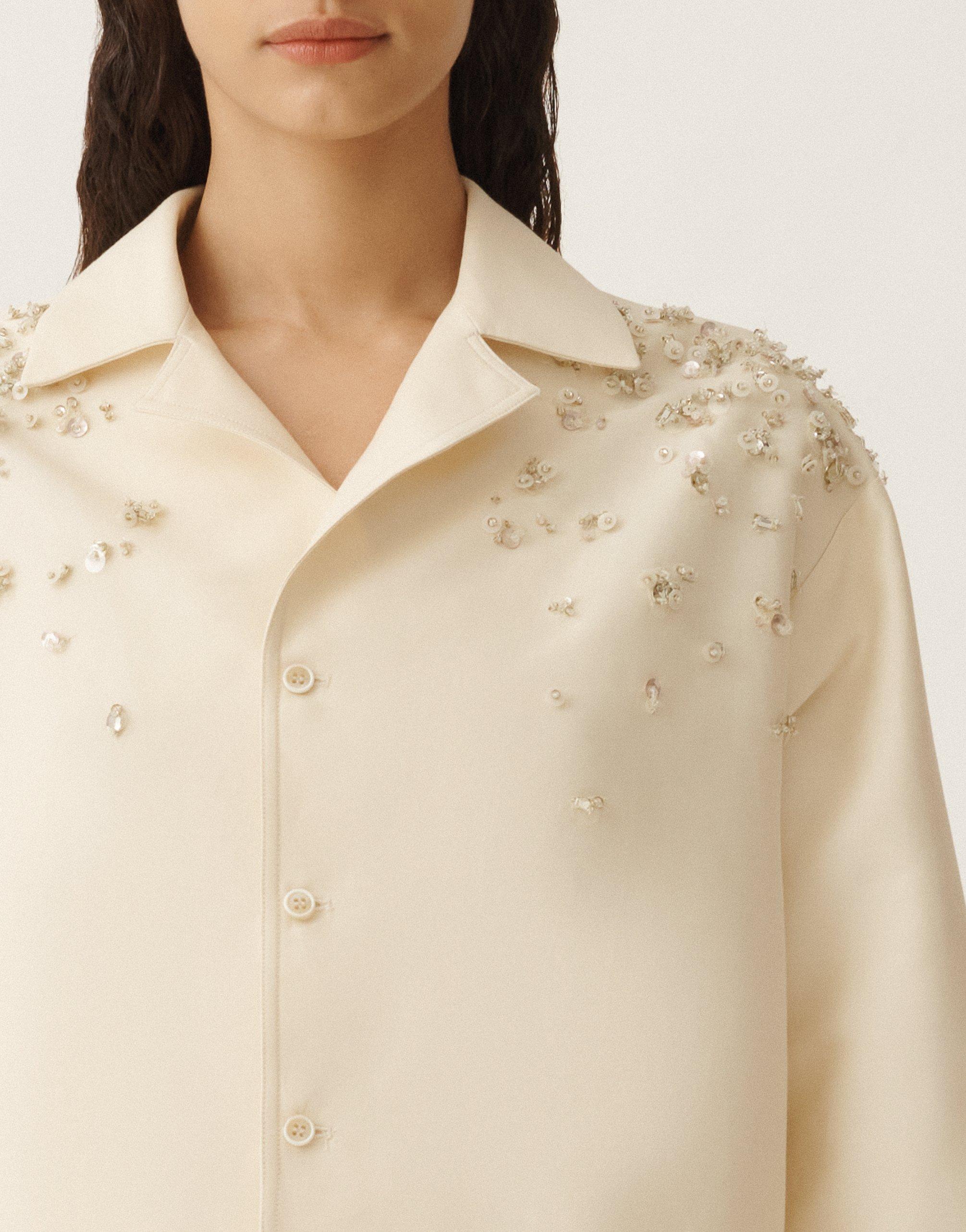 【FABIANA FILIPPI】ミカドコットン&シルクジャケット Fabiana Filippi Cotton And Silk Mikado Jacket, Vanilla in