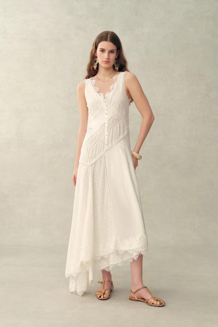 flowy sleeveless maxi dress Godess White Lace Flowy Dress. Love that Boho main image 0