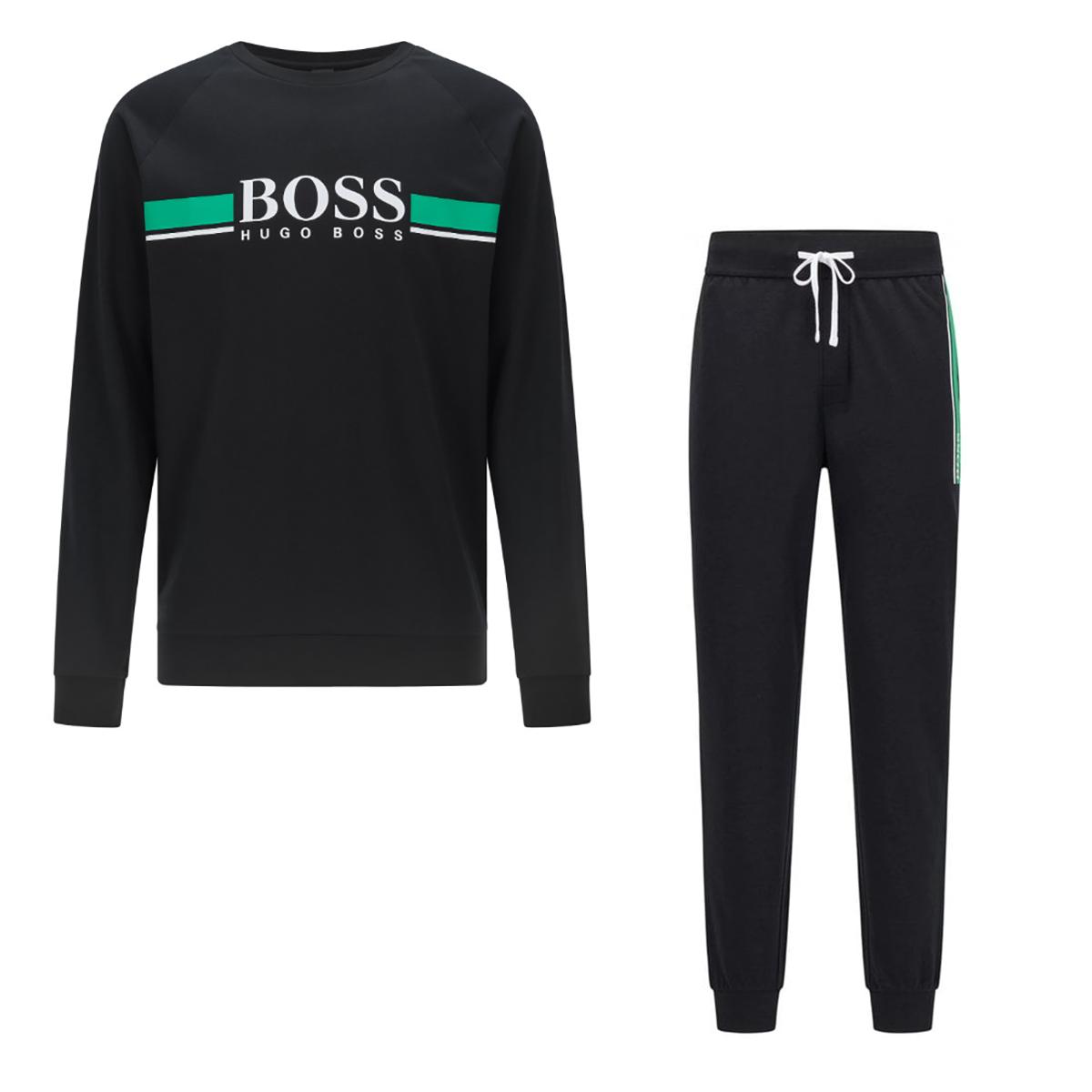 BOSS by HUGO BOSS Boss Authentic Sweater Tracksuit In Black-green for Men |  Lyst