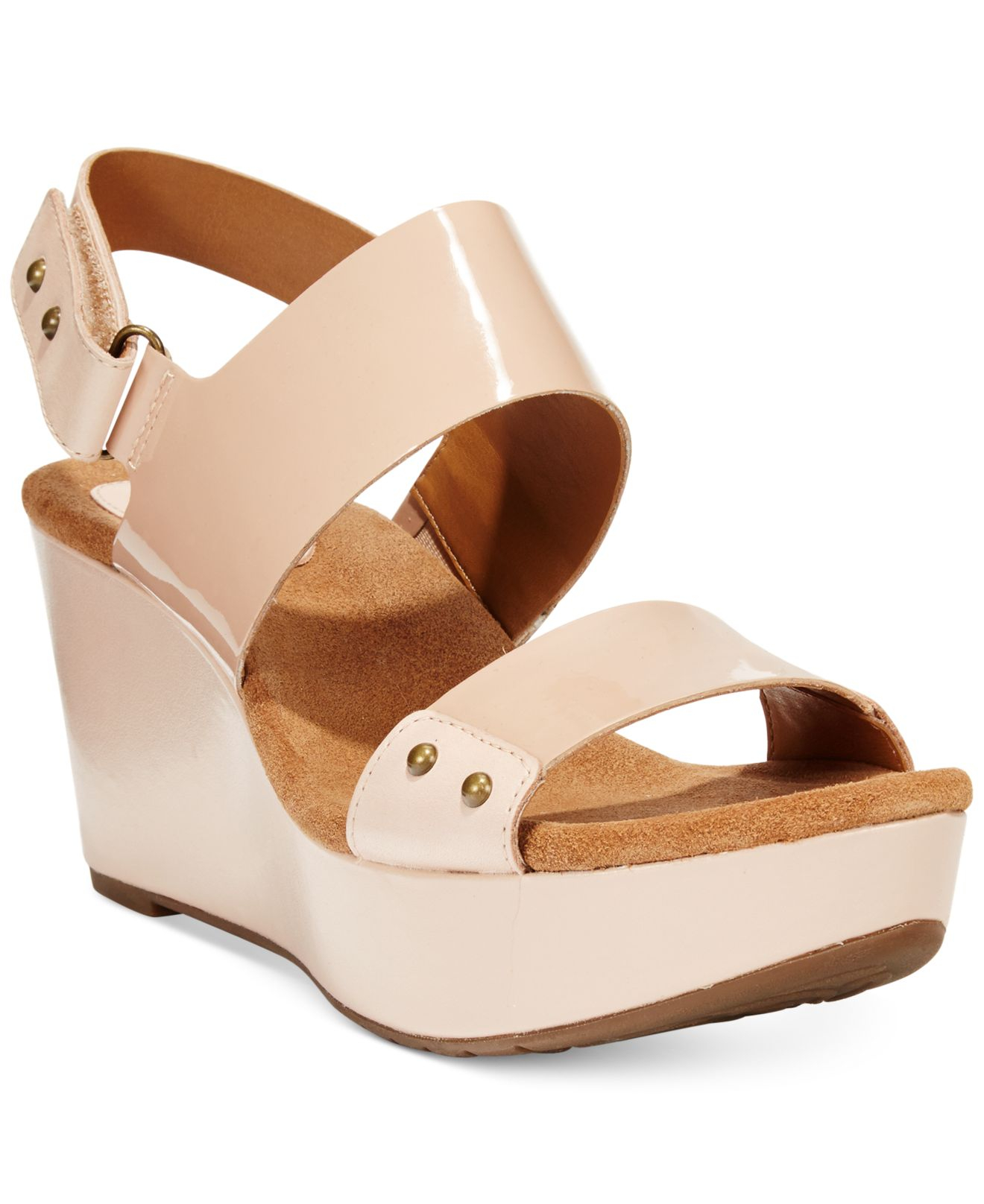 Clarks Artisan Women's Caslynn Dez Platform Wedge Sandals in Natural | Lyst