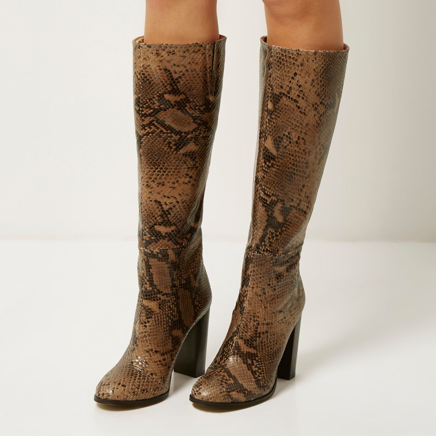 river island platform knee high boots