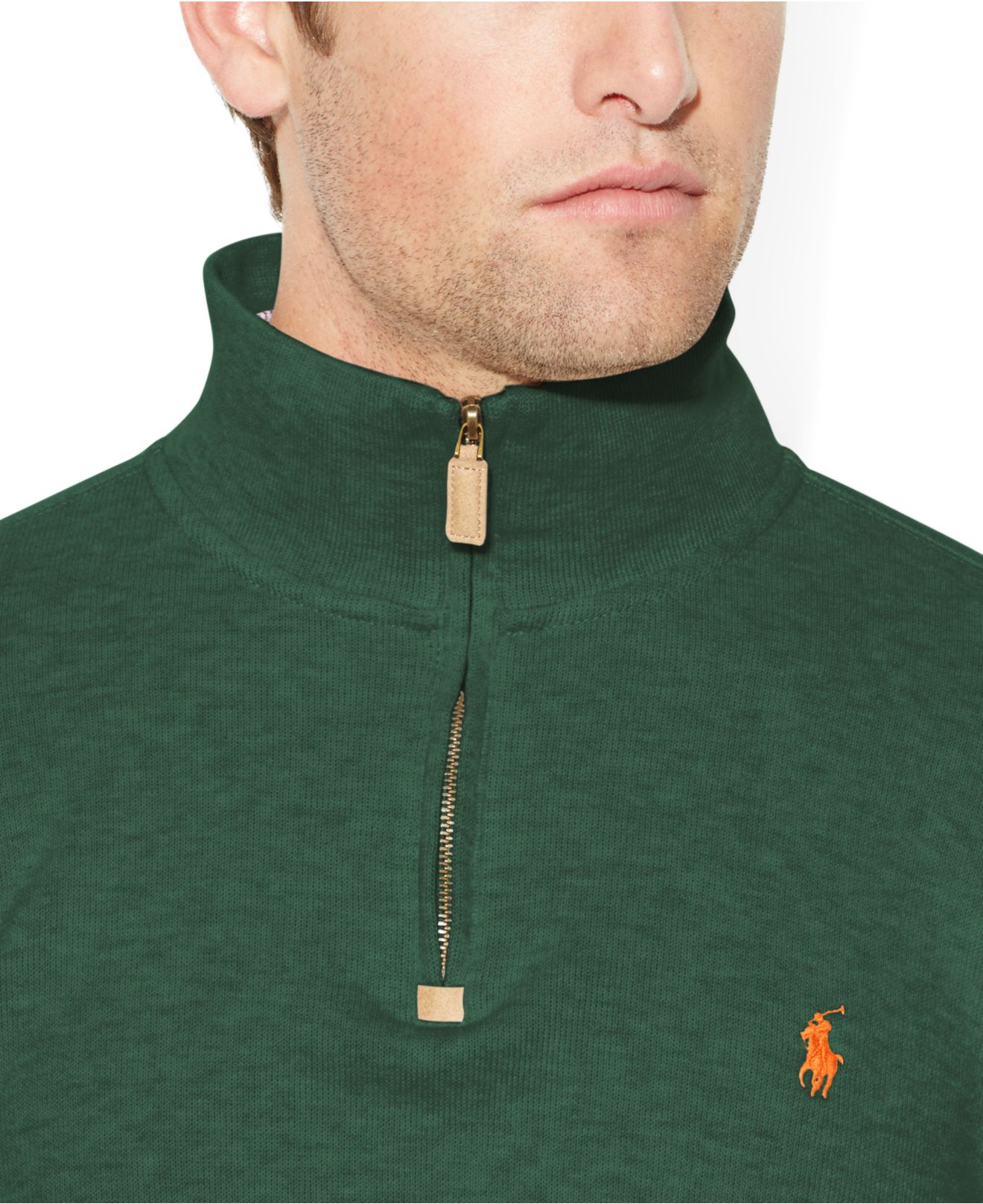 polo ralph lauren french ribbed half zip sweatshirt