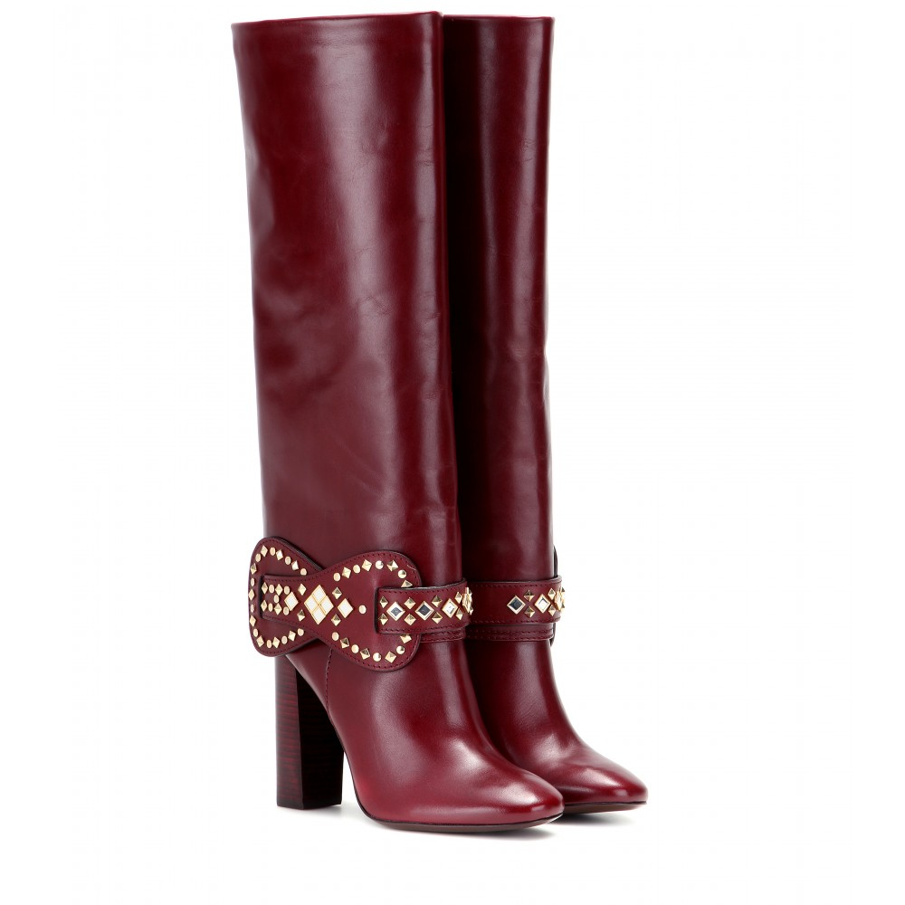 red long flat boots