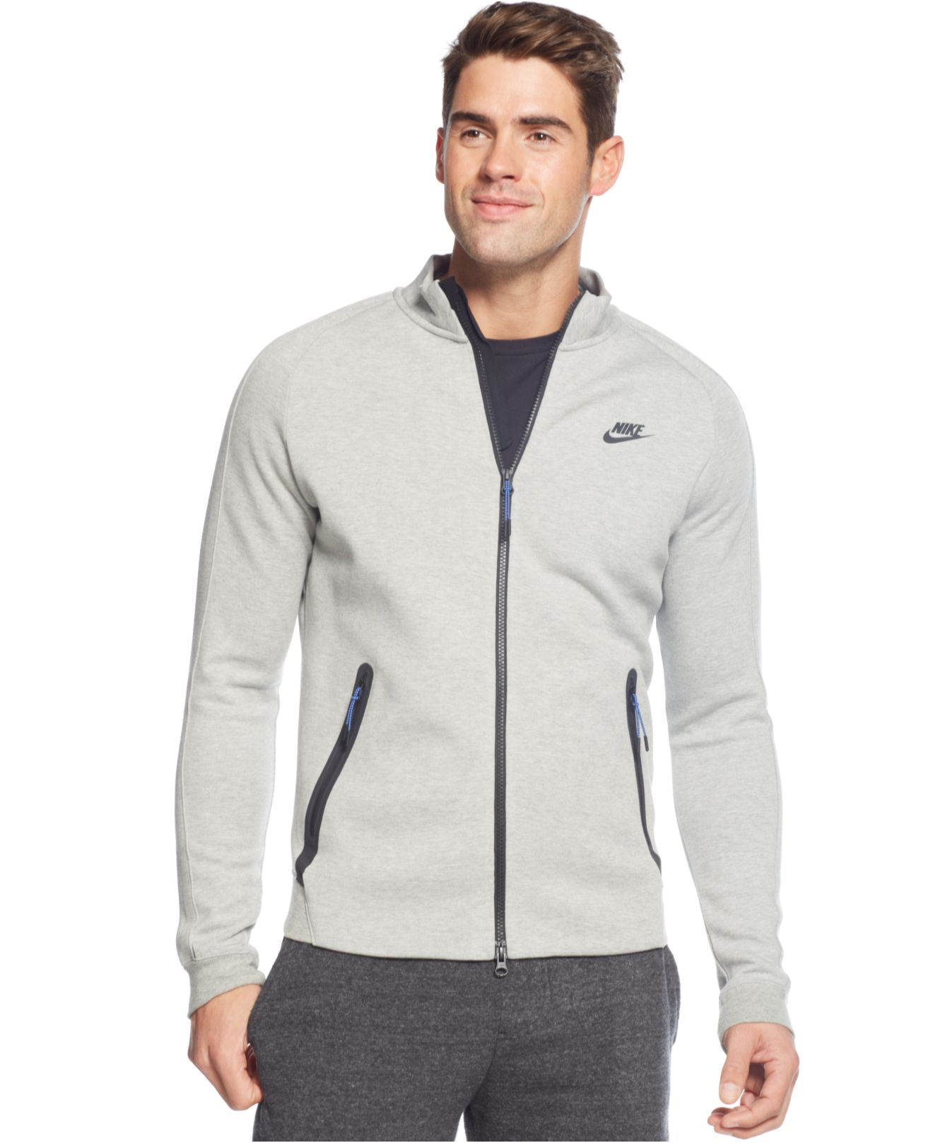 Nike Tech N98 Fleece Jacket in Grey Heather (Gray) for Men - Lyst