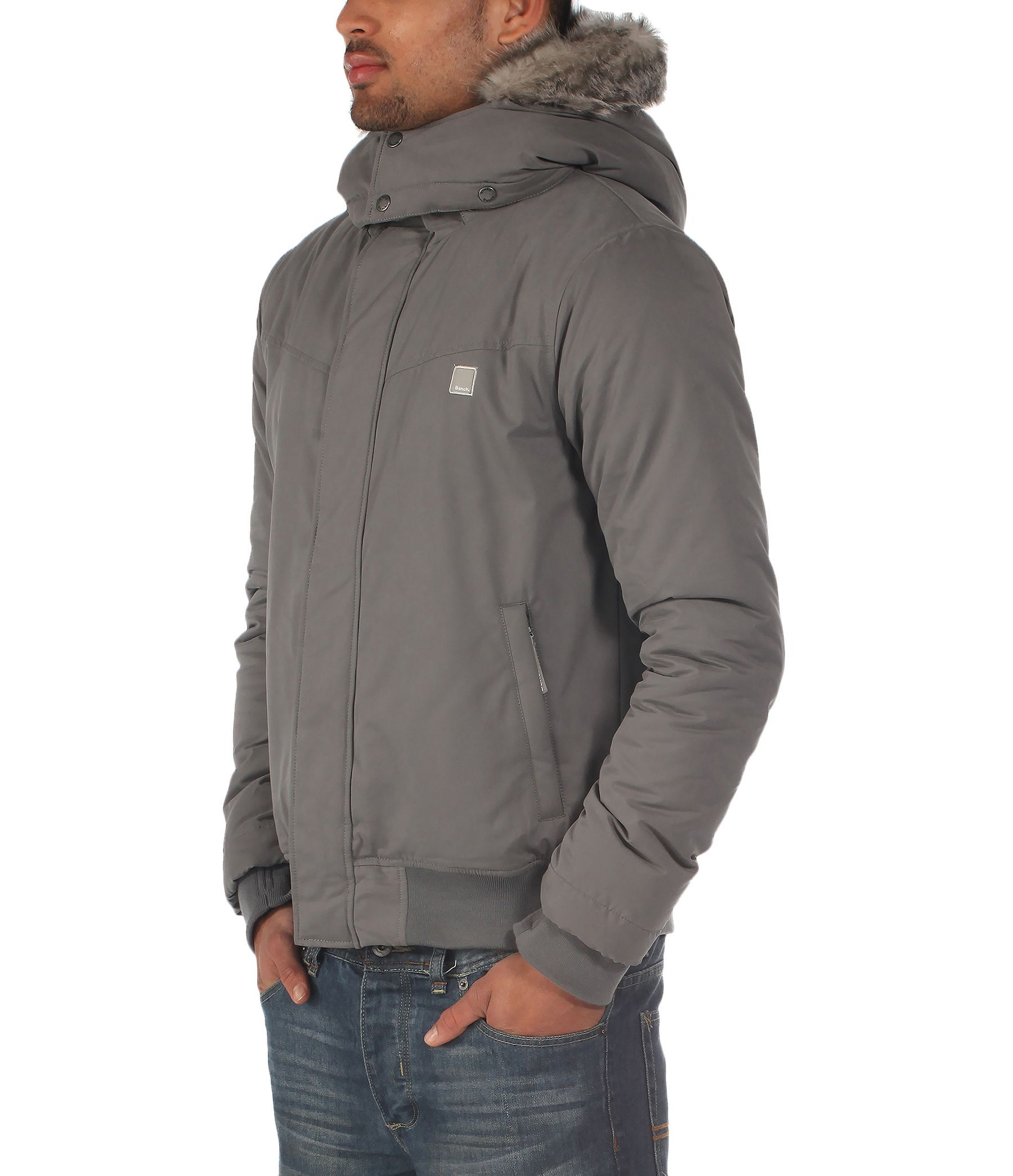 Bench Mighty Tim C Hooded BomberStyle Parka Jacket in Gray for Men