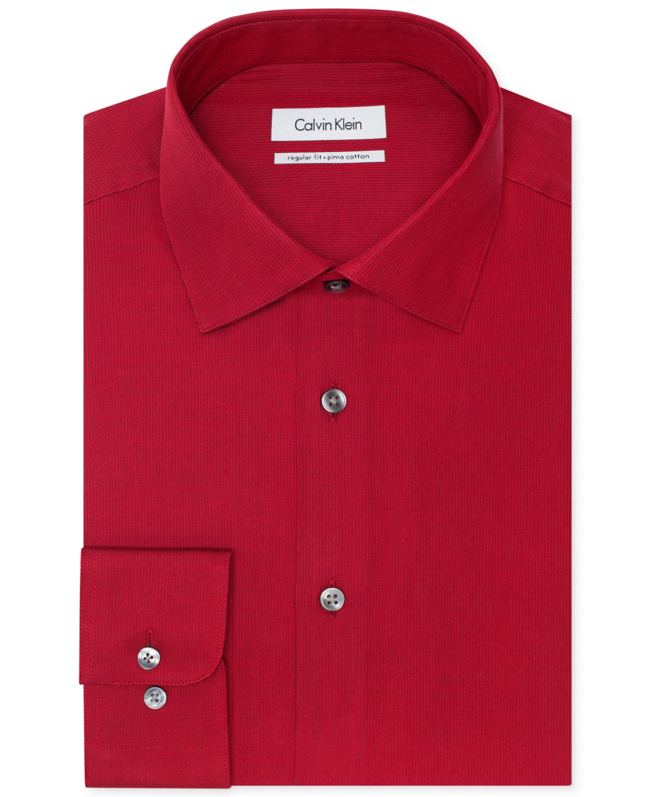 Calvin Klein Red Clay Tonal Striped Dress Shirt for Men - Lyst