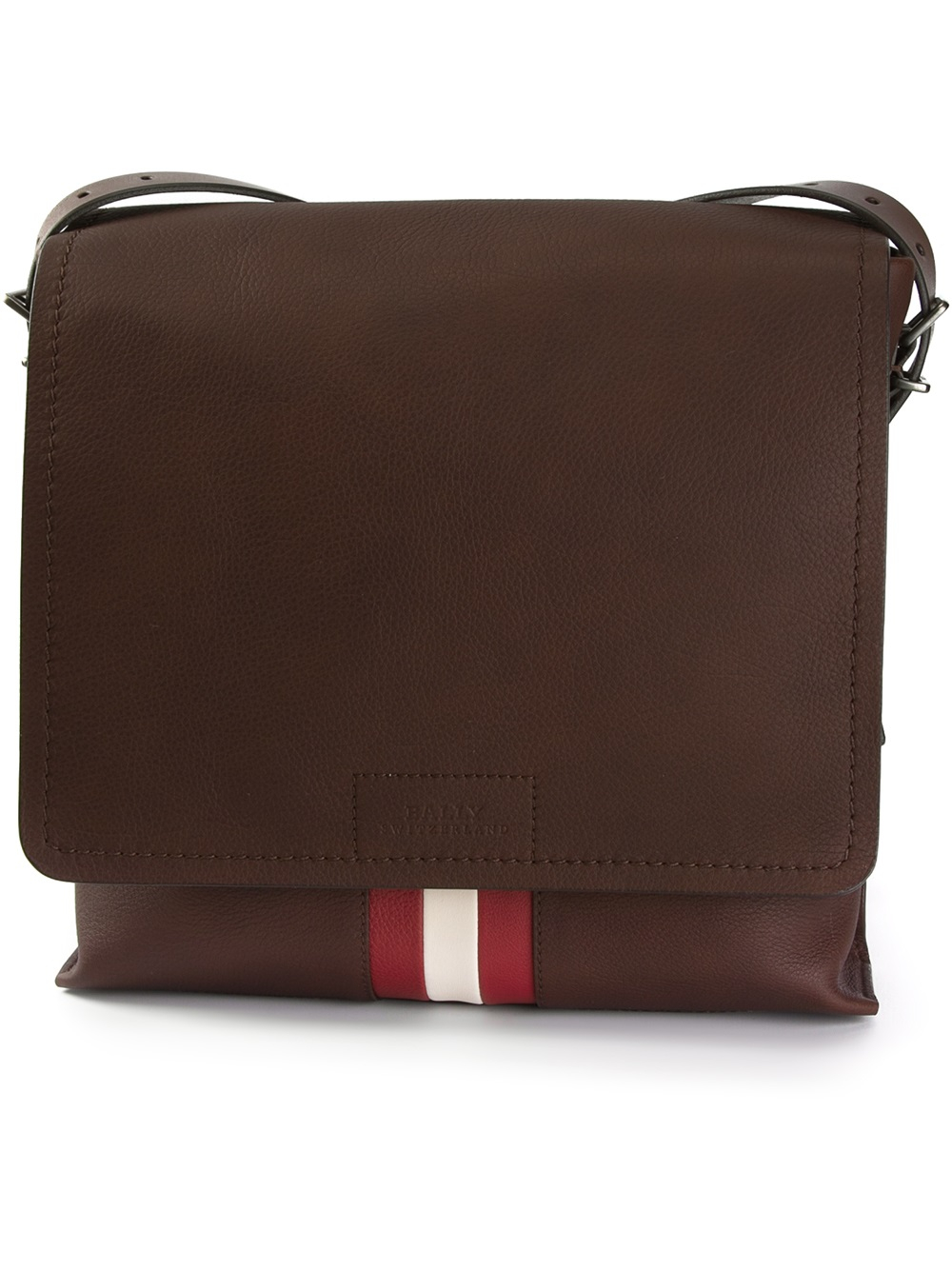 Lyst Bally Contrast Stripe Messenger Bag in Brown for Men